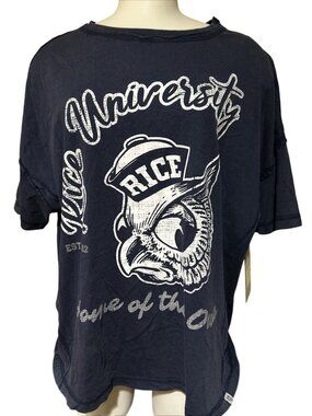 NEW Rice University Owls The Yard Oversized Flowy Blue Shirt Sammy Women's M